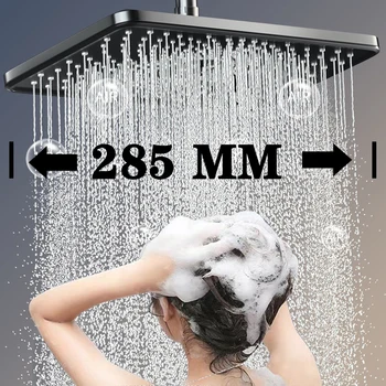 11 Palcový Veľký Prietok Supercharge Stropné Sprchovacie Hlavice Striebro Vysoký Tlak Veľké Panel Zrážok Sprcha Kúpeľňových Doplnkov