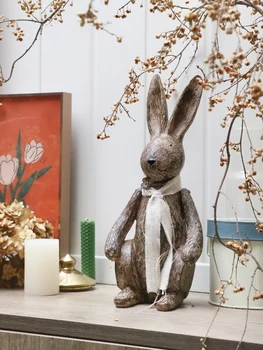 Záhrada králik ozdoby terénne balkón retro tvorivé ploche imitácia dreva domáce dekorácie Bunny Živice Remeslá