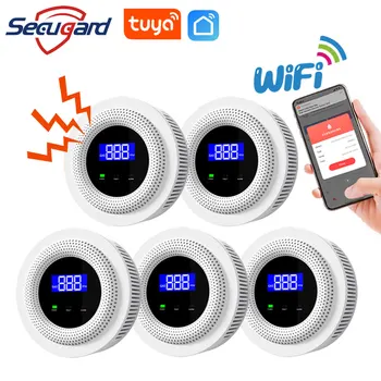 Tuya WiFi Detektor Úniku Plynu 433MHz Bezdrôtový LPG Úniku Senzor Inteligentný Život APP Riadenie Home Security Kuchyňa Zvuk Budíka