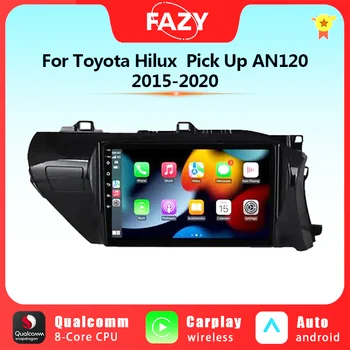 Android Auto Rádio Wireles CarPlay Pre Toyota Hilux Vyzdvihnúť AN120 2015-2020 RHD Multimediálne Stereo Prehrávač 4G+WIFI GPS Vedúci Jednotky