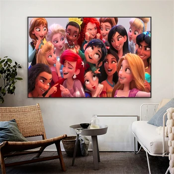 Disney Princezná snehulienka Plátno Umenie Maľby, Anime Popoluška Plagát a Vytlačí Škôlky Wall Art Obraz pre Deti Izba Dekor