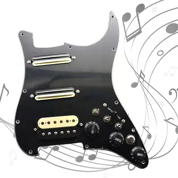 Elektrická Gitara Dvojité Coil Pickup S Singlecut Elektroinštalácie Pickguard Naložené Gitara Montáž Black SSH Prewired Scratchplate V9S0