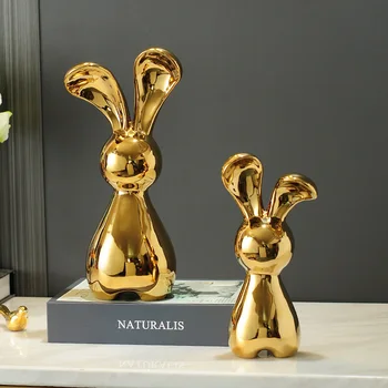 Moderné luxusné dekoratívne keramické králik Figúrka Izba Dekorácie, remeselné Ozdoby domáce dekorácie zvierat socha svadobný dar