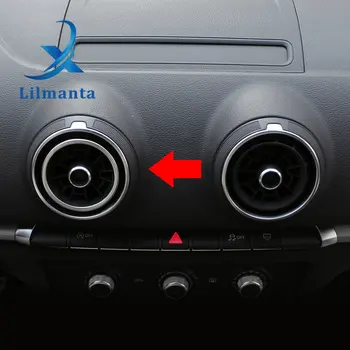 Lilmanta Auto 4pcs/set Klimatizácia Ventilačné Zásuvky Krúžok Kryt Výbava Dekorácie-Nálepky pre Audi A3 8V 2013 - 2019 Príslušenstvo