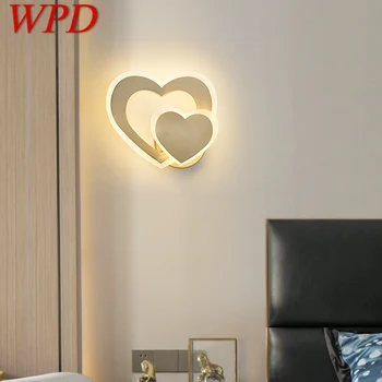WPD Krytý Mosadz Srdce Tvary Nástenné Svietidlá LED, 3 Farby Tvorivé Zlato Nočná Lampa pre Domáce Obývacia Izba Dekor