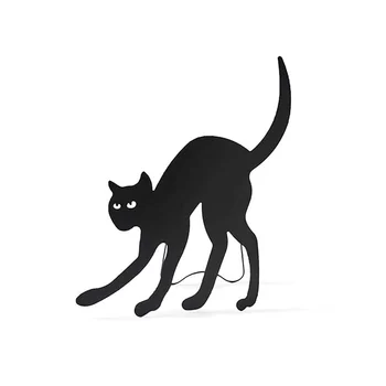 Halloween Čarodejnice Siluetu, Tepaného Železa Čarodejnice Black Kotol Black Cat Dvore Známky Strašidelné Rodinného Domu Pred Domom B