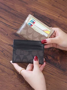 Luxusné Ultratenké Karty Taška Pre Ženy Móda Mini Peniaze Klip Držiteľa Karty Akreditívov Peňaženky C Monogram Mince Peňaženky